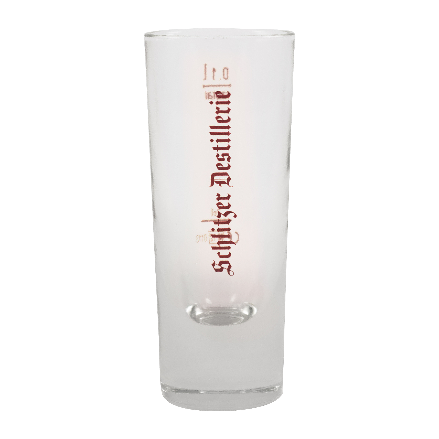 Milchglas Longdrink Glas mit Schlitzer Destillerie Gravur 0,1 l