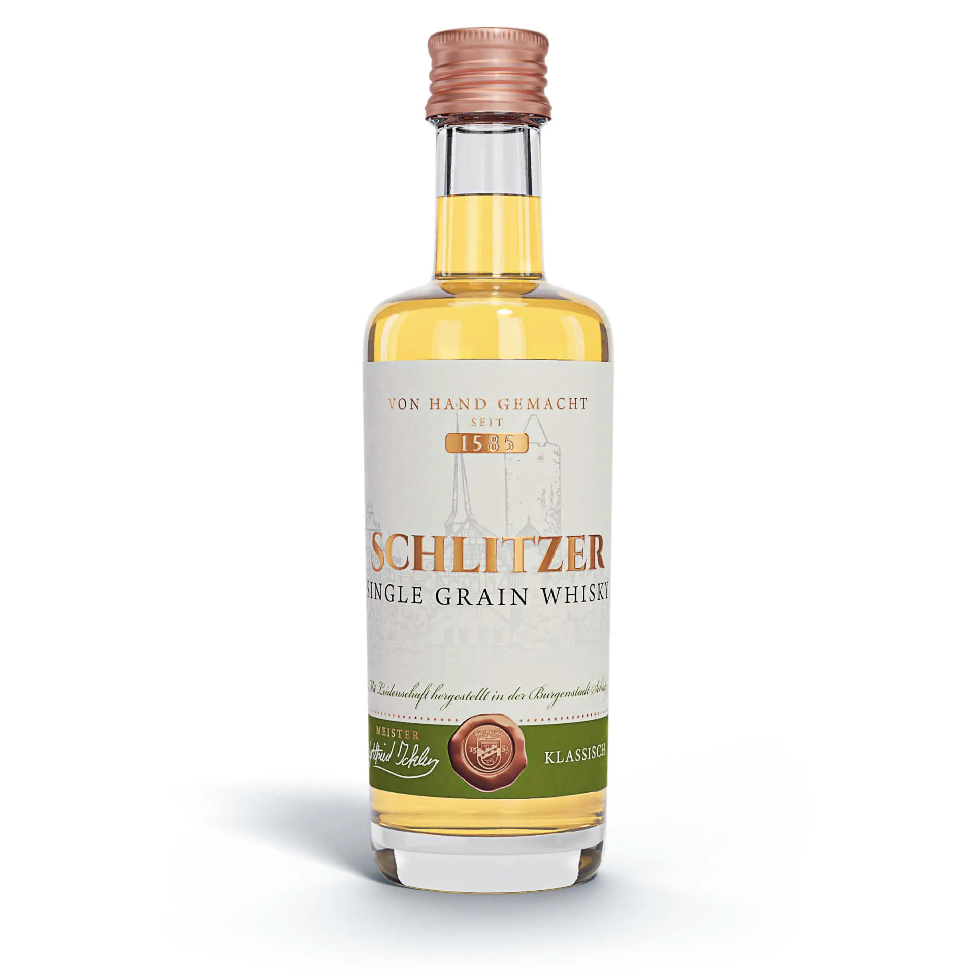 Single Grain Whisky klassisch 40%vol. in einer 0,05 Liter Flasche mit Schraubverschluss